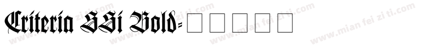 Criteria SSi Bold字体转换